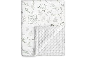 GLLQUEN BABY Blankets for Unisex Boys Girls, Muslin Cotton Front Soft and Breathable, and Dotted Fleece Backing, Printed Bed 