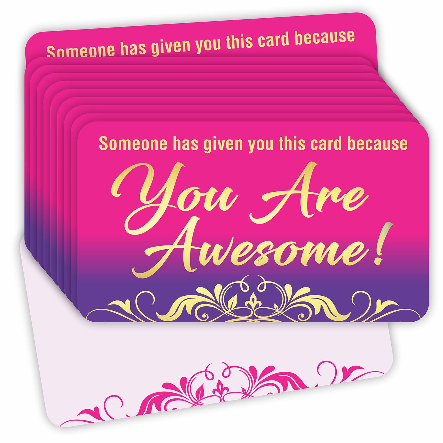 PARTH IMPEX You are Awesome Cards - (Pack of 100) Gold Foil Stamping 3.5" x 2" Appreciation Kindness Matters Card for Teachers Employees Coworker Staff