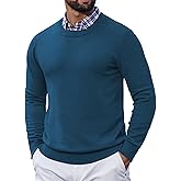 COOFANDY Mens Crewneck Sweater Pullover Knit Sweater Lightweight Sweaters with Ribbing Edge
