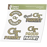 Desert Cactus Georgia Tech Sticker Georgia Tech Yellow Jackets Vinyl Decal Laptop Water Bottle Car Scrapbook Sheet (Proud Parent Sheet)