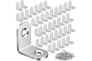 Baoswi 40PCS L Bracket Corner Brace, Stainless Steel L Brackets for Shelves, Metal Corner Bracket, Small Right Angle Bracket 