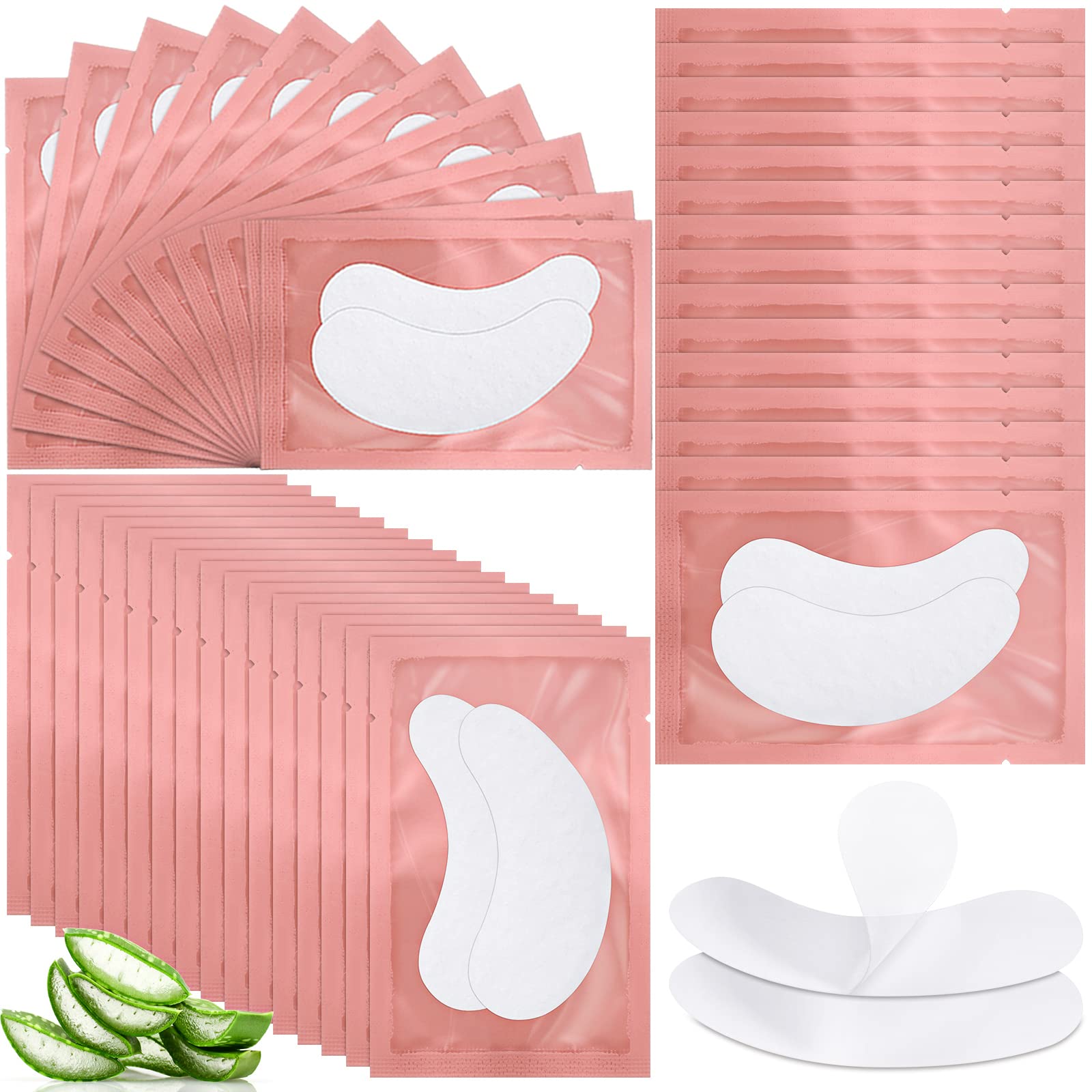 Photo 1 of 1000 Pairs Under Eye Gel Pads Natural Eyelash Extension Gel Pads Patches Kit for Eyelash Extension Supplies Bulk Beauty Tools, Fit Most Eye Shape