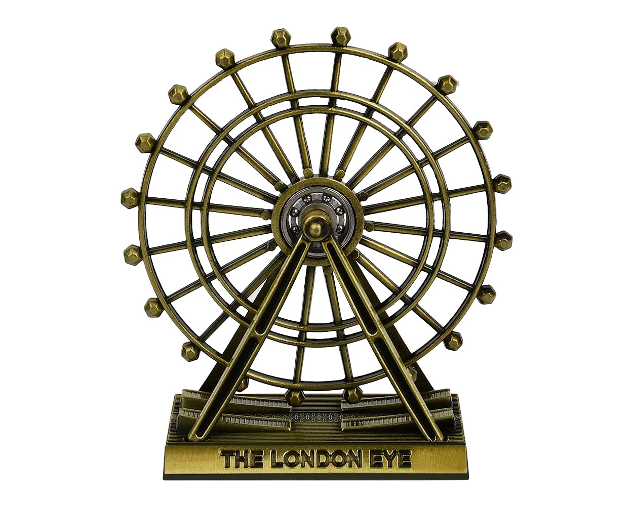 ds. distinctive style London Souvenirs Ferris Wheel Decor Rotatable London Eye Metallic Figurine Cute Wedding Souvenirs (Bronze - Small (3.7 Inch))
