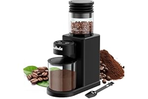 Wancle Conical Burr Coffee Grinder Touch Edition Electric Coffee Bean Grinder - 25 Grind Settings, Precision Timer, Anti-Static, Compact with Air Blower, 200W Motor