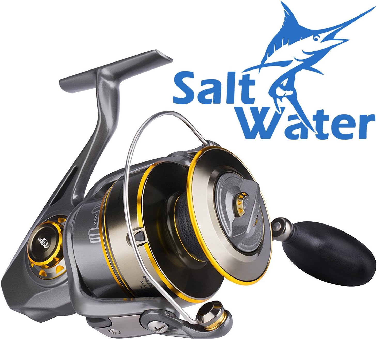HaiBo Saltwater Spinning Reel with Corrosion Resistant, Max 61.7 lbs Drag is Ideal Conquering Big-Game Fishing, Surf Fishing - Durable & Punishing Saltwater Battles