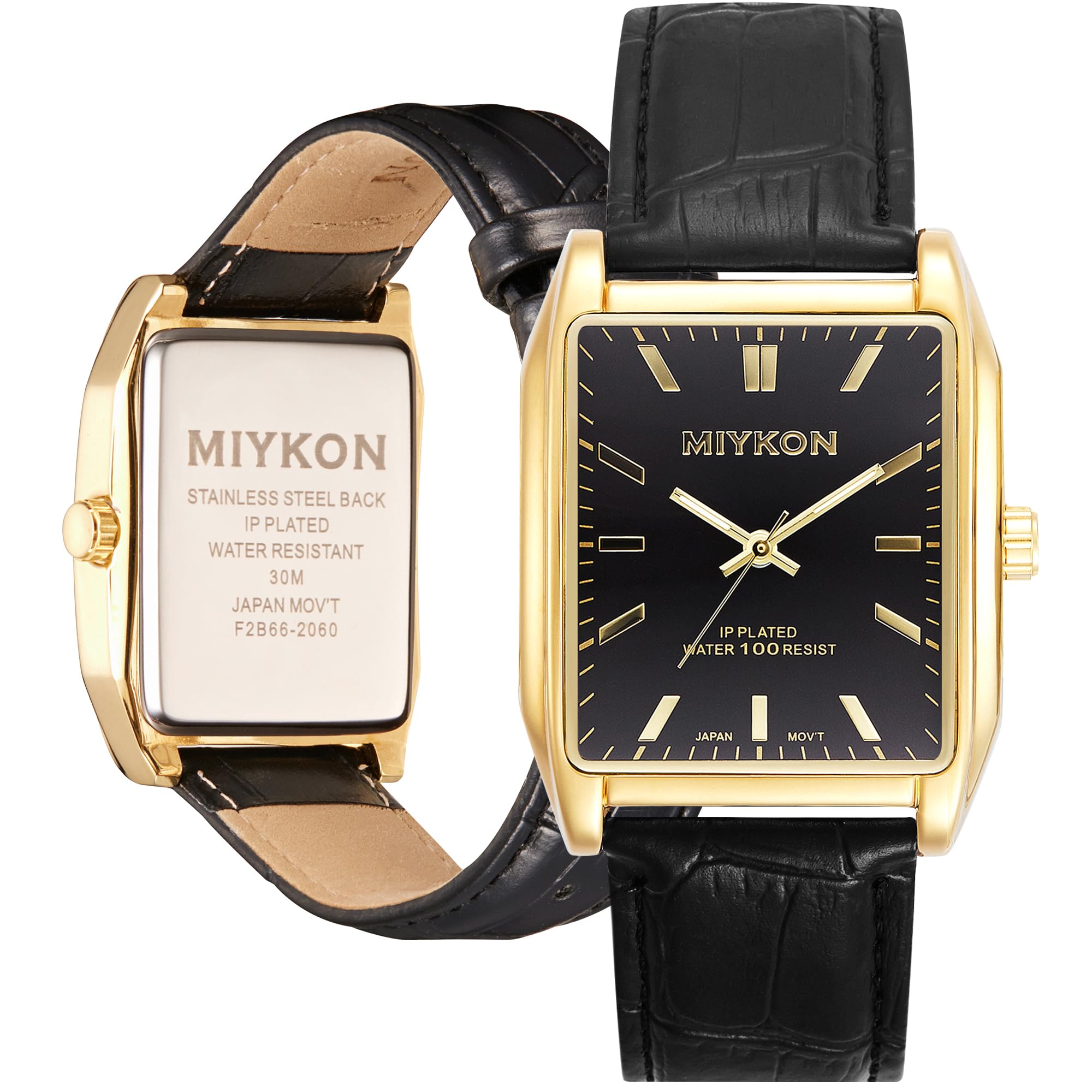 Miykon Vintage Watches for Men - Tank Square Gold