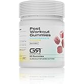 Gymrat Fuel Post Workout Gummies – Pomegranate Passion Flavor, Supports Muscle Recovery & Endurance, with Senactive® & Beepactive® – USA Made and GMP Certified, (60 Ct)