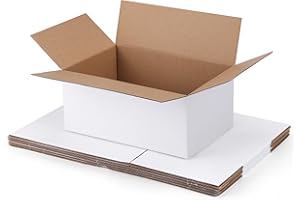SPEPLA Shipping Boxes 10x7x5 Set of 6, White Corrugated Cardboard Box for Mailing Business Packaging