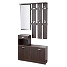 Garderoben-Set 3-teilig SIENA 100cm breit (nussbaum) mit nässebeständigen und kratzfesten Melaminbeschichtung