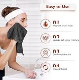 Nineigh 6pk Microfiber Makeup Remover Cloth Flannel Face Towel Reusable Grey view 2