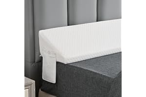 MIDLADE King Size Bed Wedge Pillow Gap Filler/Headboard, Long Triangle Edge Corner Pillows for Bed Gap Filler King Couch Dorm Apartment Home Essentials 10x6x76in, Dense Foam, Pockets, Prevents Things Drops