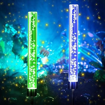 Garden Solar Lights Outdoor 2 Pack Solar Acrylic Bubble Rgb Color
