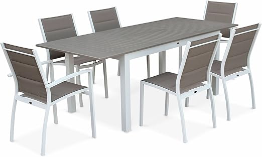 Salon De Jardin Table Extensible Chicago 210 Taupe Table En