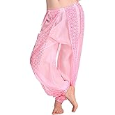 MUNAFIE Women's Harem Dance Pants - Genie & Jester Costume for Cosplay, Dance & Stage Performance