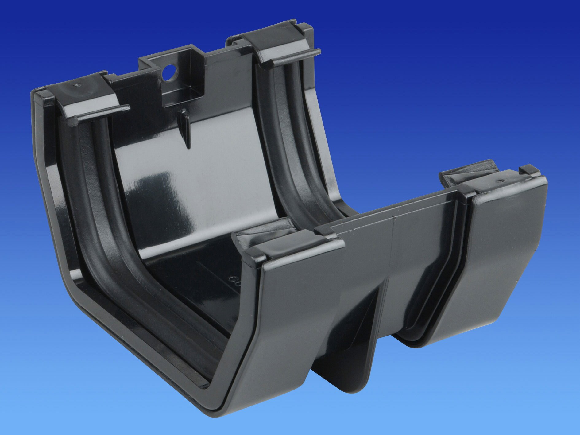 Wavin OSMA Squareline Union/Jointing Bracket for 100mm Square gutters Black 4T805 4T805b