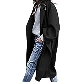 UANEO Women's Wool Blend Coat Oversized Double Breasted Long Trench Overcoat Winter