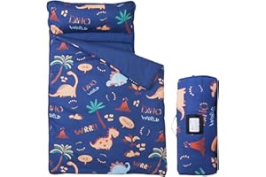 MORAIS Toddler Nap Mat with Pillow and Blanket, 52" x 20" Lightweight and Soft Nap Mat for Preschool, Daycare, Travel Sleeping Bags