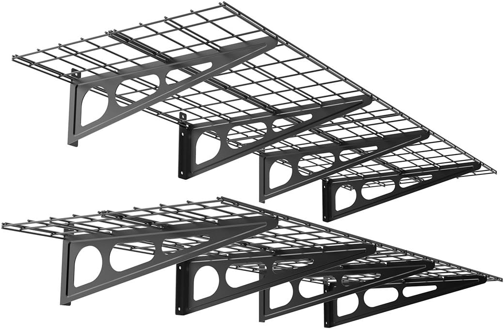 Amazon Com Fleximounts 2 X 6 Black 2 Pack 2x6ft 24 Inch By 72 Inch Wall Shelf Garage Storage Rack 24 X 72 Home Kitchen