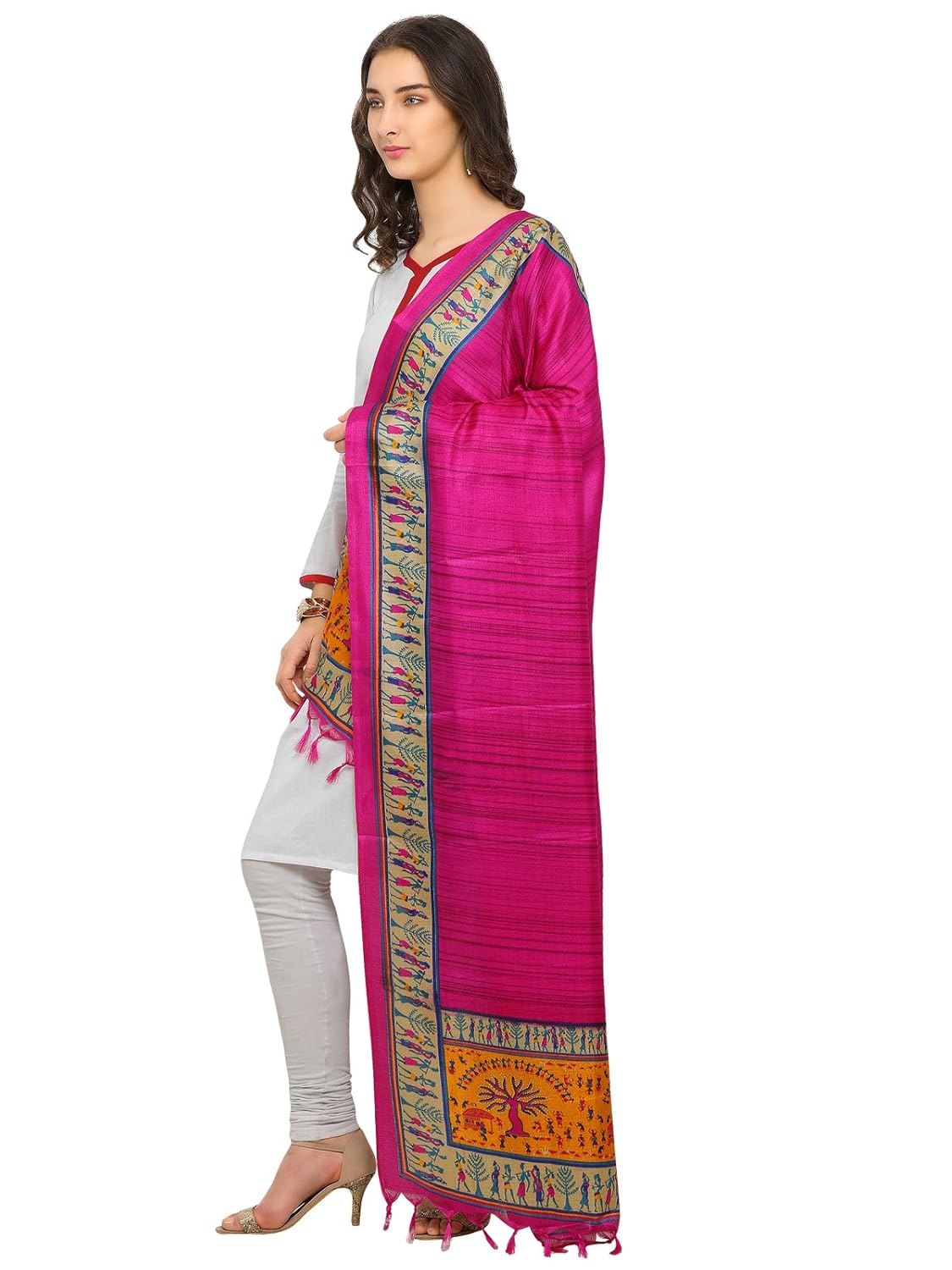 kanchnar women's bhagalpuri silk printed dupatta