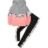 TyeSmo Toddler Girl Clothes Camo 2 Piece Little Girls Clothes Half Zip Up Hoodies Color Block Outfits Sweatshirt Pant Sets
