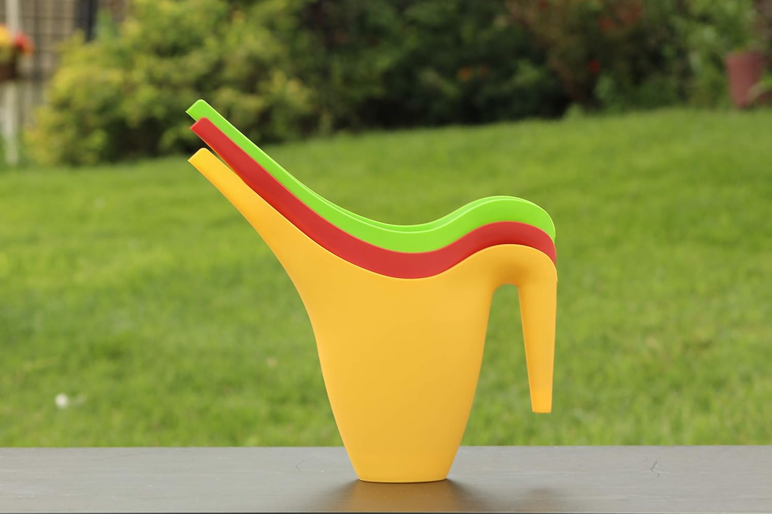 Ashman Set of 3 Watering Can, Indoor and Outdoor Use, Red, Green, Yellow, 2 Liter Capacity, 3 Pack : Garden & Outdoor