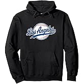Los Angeles LA Tee Vintage Baseball Throwback Retro Design Pullover Hoodie