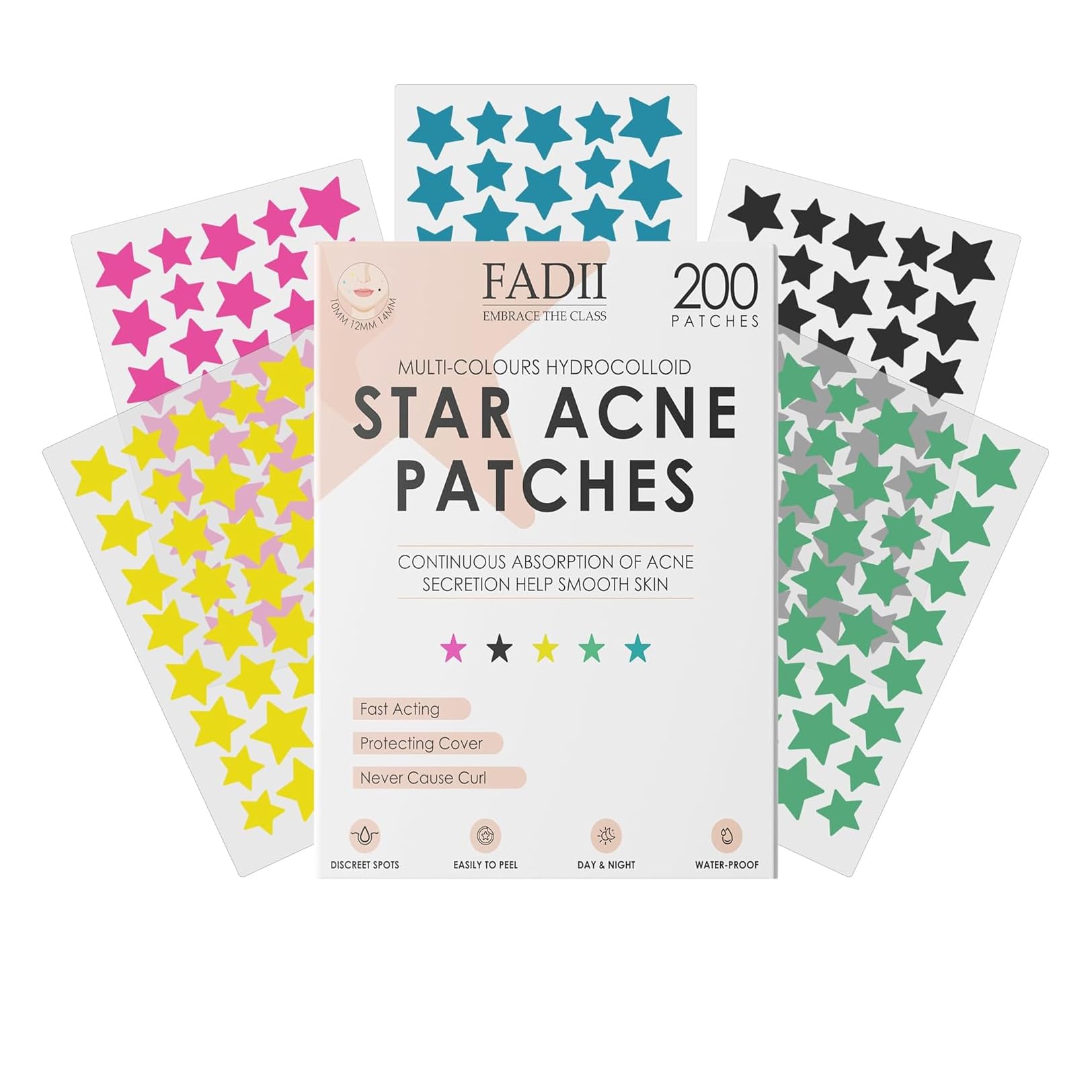 Pimple Patches for Face - 200 Dots Star Hydrocolloid Acne Patches For Spot Treatment Fast-Acting Vegan & Cruelty Free Acne Patch Clear Spot Stickers Dots Suitable For All Skin Types