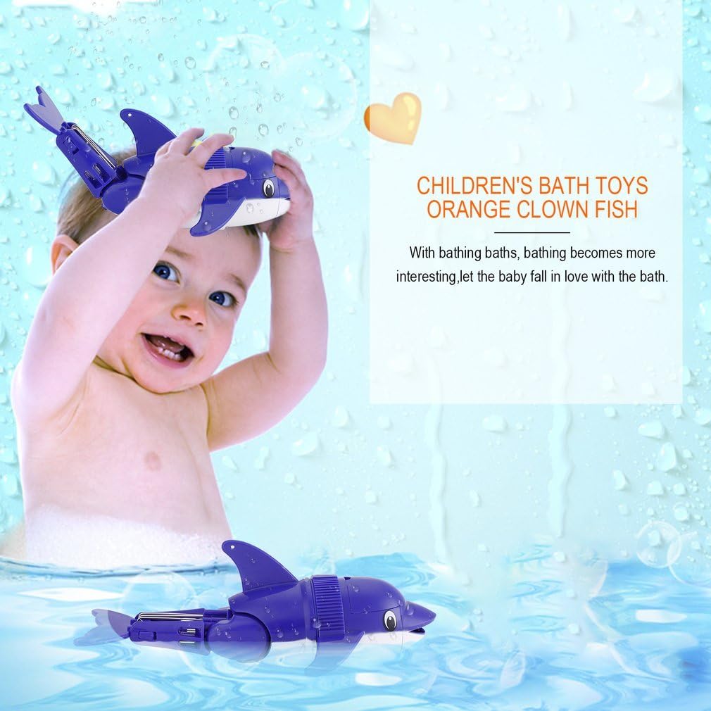 Amazon お風呂おもちゃ 水遊び 玩具 泳ぐ魚 電動 ロボフィッシュ 水槽 お風呂 子ども ブルー イルカ お風呂用おもちゃ おもちゃ