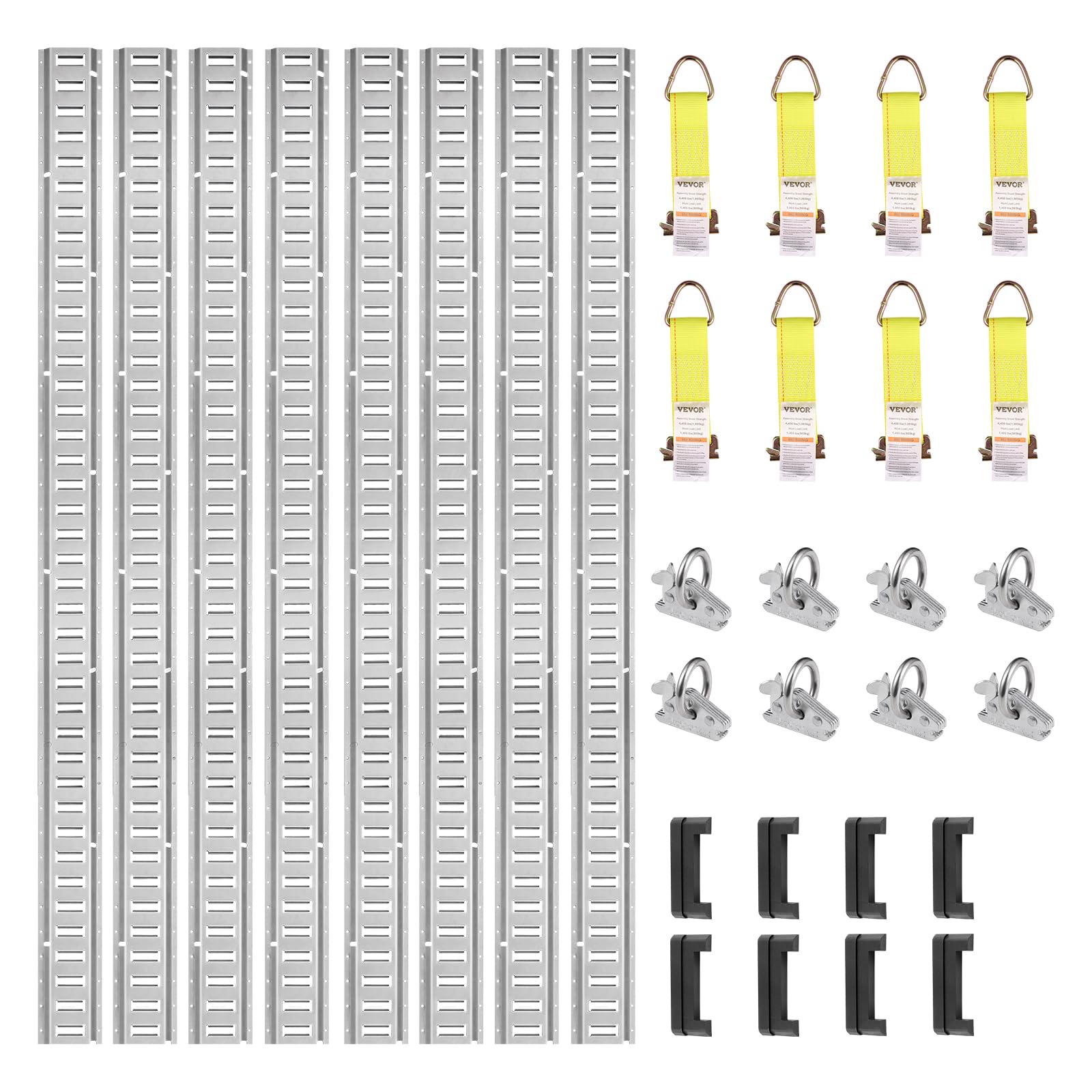 DC Cargo Mall E Track Tie Down Rail Kit 3' (4 Pack) For Garages, Vans, Trailers, Motorcycle Tie Downs, ATV Mountings - Galvanized Steel - Secure Cargo