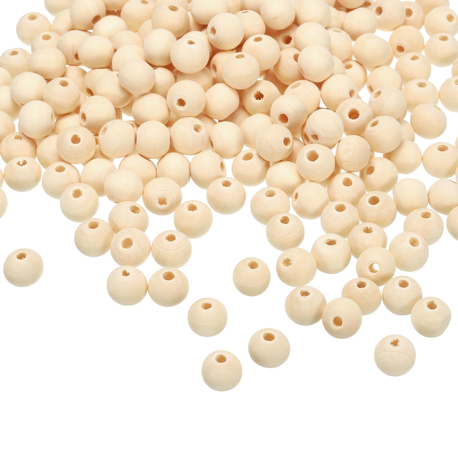 PATIKIL 10mm Natural Wood Beads, 800 Pack Unfinished Wooden Beads Round Loose Beads Spacer Beads for DIY Craft Jewelry Making Home Decoration, Brown