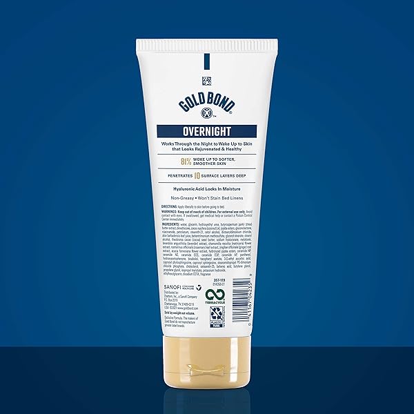 GOLD BOND OVERNIGHT DEEP MOISTURIZING LOTION, 8 OZ., SKIN THERAPY LOTION WITH CALMING SCENT