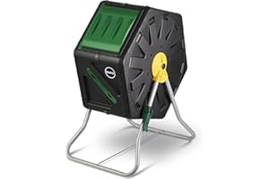 Miracle-Gro Compost Tumbler Single Chamber – Easy-Turn Composter Tumbler Outdoor for Fast Composting – Heavy-Duty Composting Bin with 1 Sliding Door (18.5 Gallon / 70 Liter)