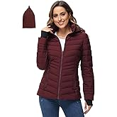 ROYAL MATRIX Women's Packable Puffer Jacket, Lightweight Puffer Jacket Winter Warm Quilted Puffer Jacket with Detachable Hood