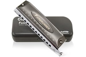 East top Chromatic Harmonica,12-Hole 48 Tones C Key Mouth Organ Forerunner Harmonica for Adult, Professionals, Students and B