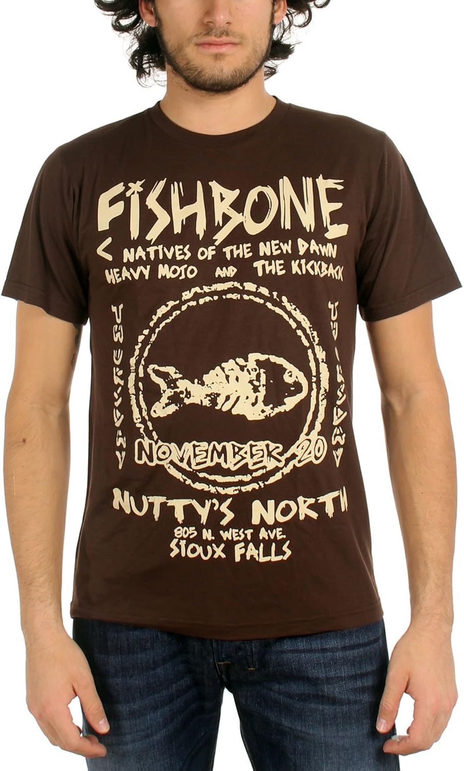 Amazon.com: Dc Jams - Fishbone Adult T-Shirt In Brown: Clothing