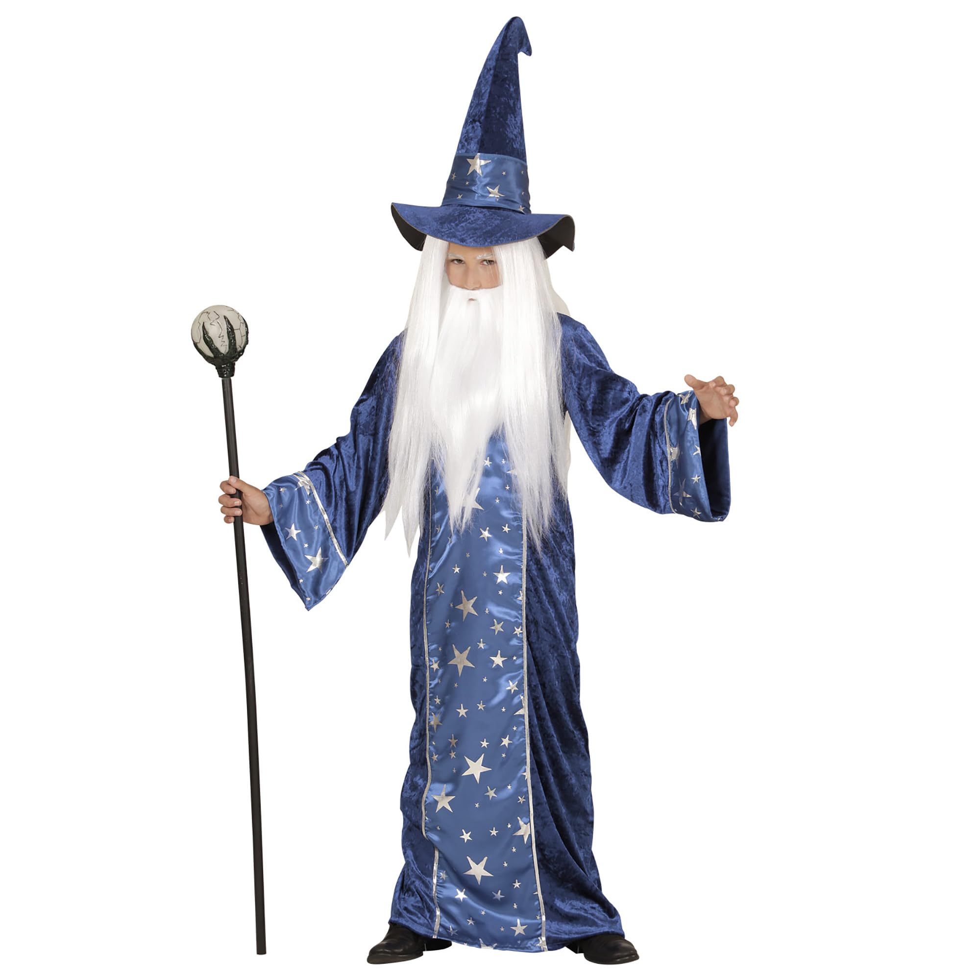 W WIDMANN MILANO Party Fashion - Wizard Costume for Boys, Fantasy, Fairy Tales, Halloween, Carnival, Themed Parties, Size 116 cm / 4-5 Years, Blue