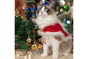 IIOSCRE Cat Dog Christmas Outfit Costume: Cat Christmas Outfit, Christmas Costume for Cat Puppy, Cat Sweater Christmas Decorations Clothes for New Year Xmas Party Cosplay Supplies Head Wear Accessories