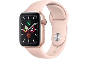 Apple Watch Series 5 (GPS + Cellular, 40MM) - Gold Aluminum Case with Pink Sport Band (Renewed)