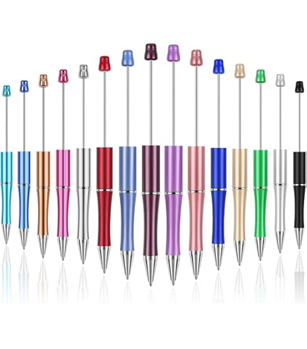 Whaline 24 Halloween Beadable Pens - Orange Purple Black Gel Ink With Extra Refills