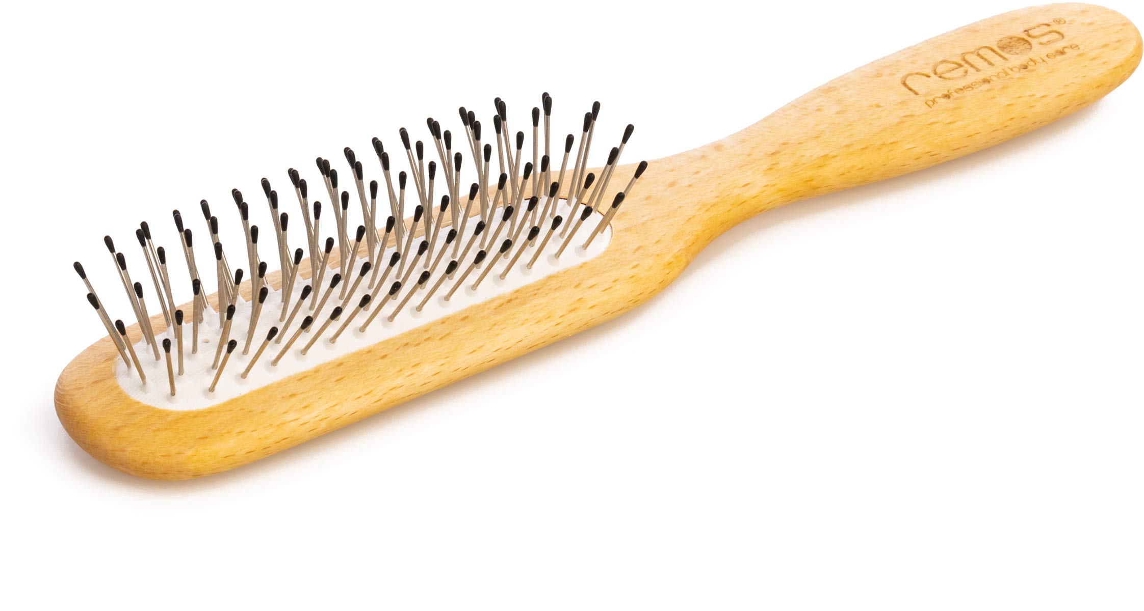 REMOS Hairbrush narrow with steel pins and bristles suitable for all hair types