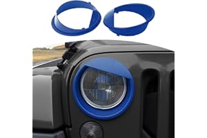 JOSHELA for Jeep JK Angry Eyes Headlight Cover Trim Fit for Jeep Wrangler JK JKU 2007-2017 Blue Exterior Accessories 2pcs