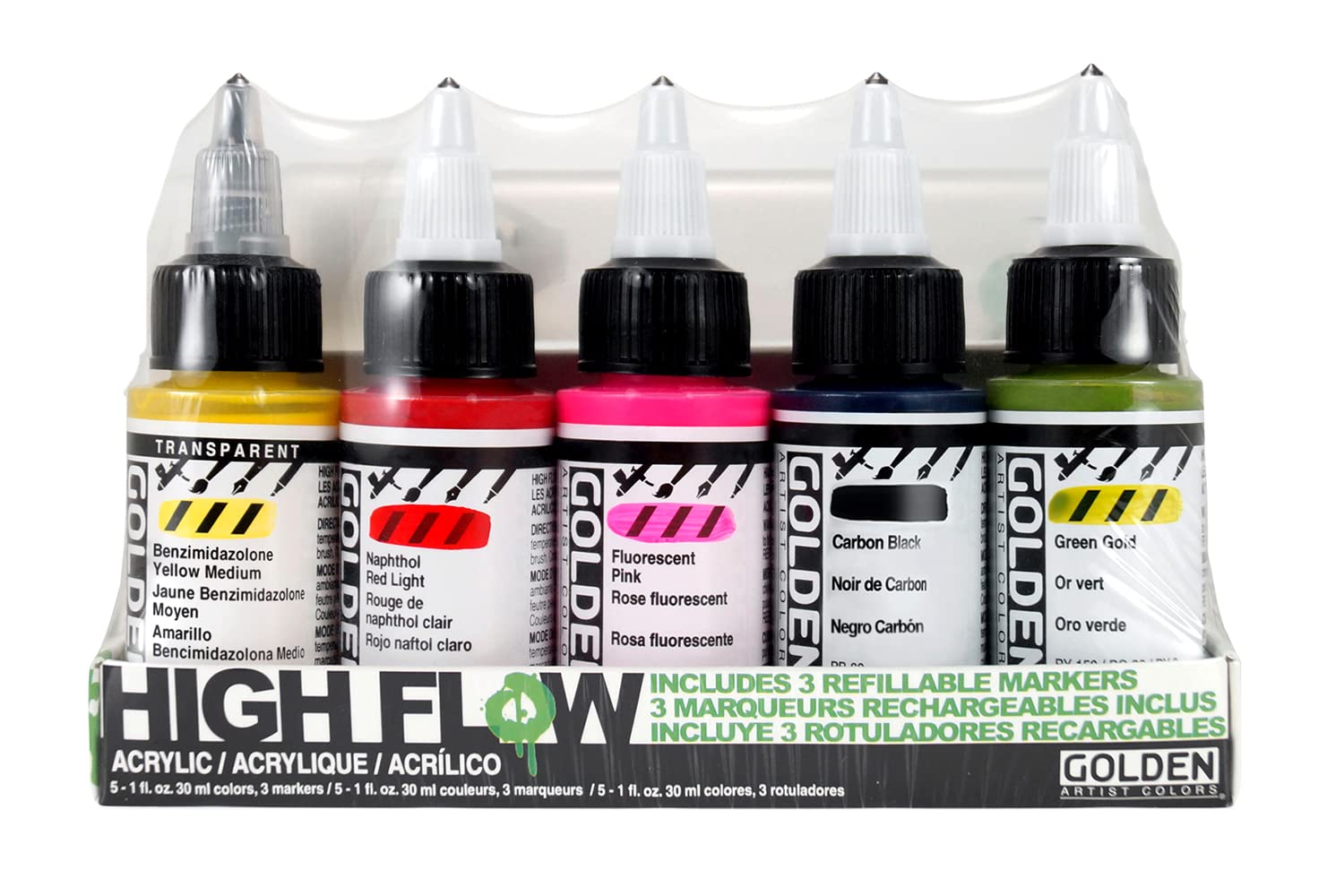Golden High Flow Acrylic Ink And Marker Set by Golden