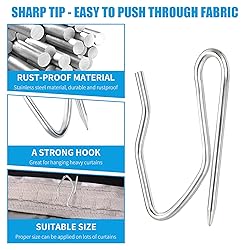1.2 Inches Curtain Hooks, Sopito 58pcs Metal