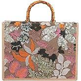 Sister Amy® Elegant Sequin-Embroidered Woven Tote Bag - Stylish Summer Beach Shoulder Handbag for Women's Vacation Essentials