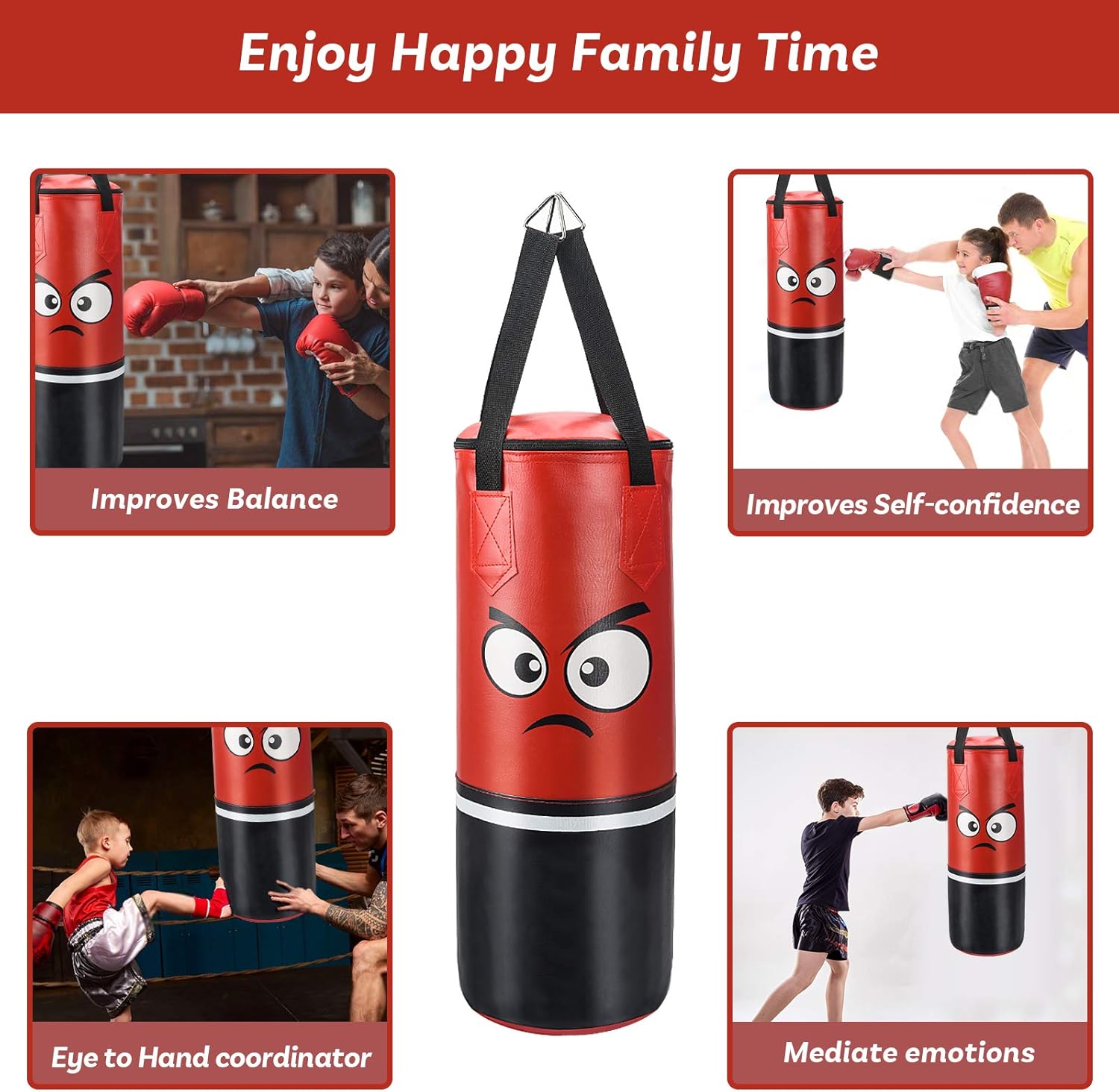 figolo Punching Bag for Kids Man Women, UNFILLED Set Kick Boxing Heavy Punching Bags MMA Training for Kickboxing, and Muay Thai : Sports & Outdoors