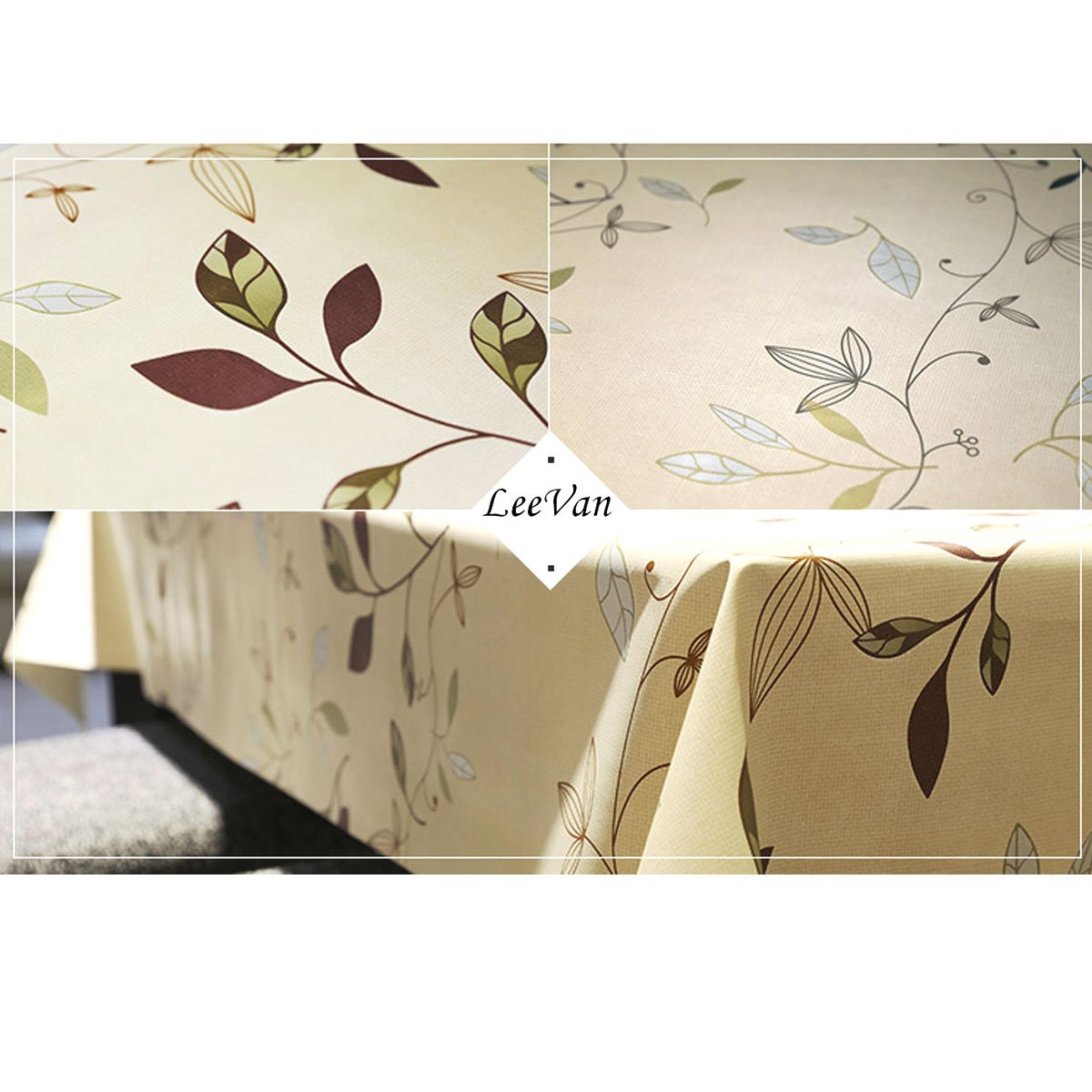 LeeVan Heavy Weight Vinyl Rectangle Table Cover Wipe Clean PVC
