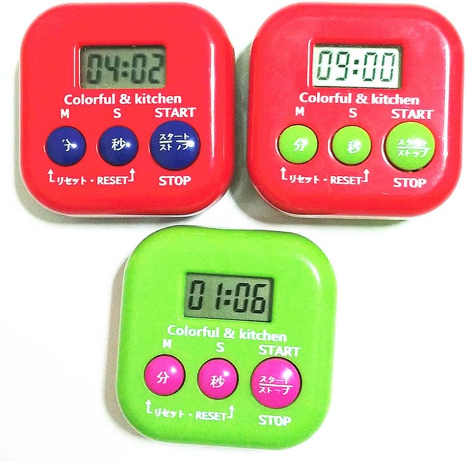Colorful Kithen Timer, Countdown & Count Up.! Heavy Duty Electronic Digital Timers with Alarm. Best for Kitchen, Cooking, Egg, Classroom, Interval. With Magnet