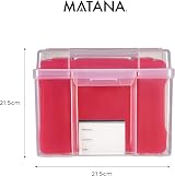 MATANA 5x7 Clear Photo Storage Box 6 Compartments with Labels - 600 Photos view 4