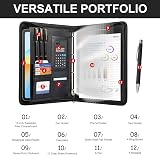 Leathario A4 Portfolio Folder 4-Ring Vegan Leather with Accessories view 3