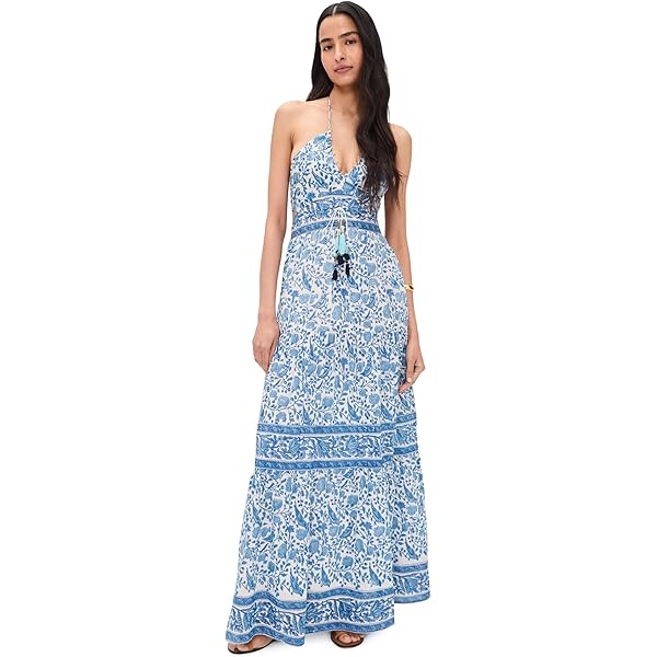 layered maxi dress for women Women's Got My Attention Red Floral Guipure Lace Tiered Maxi Dress | Size: L